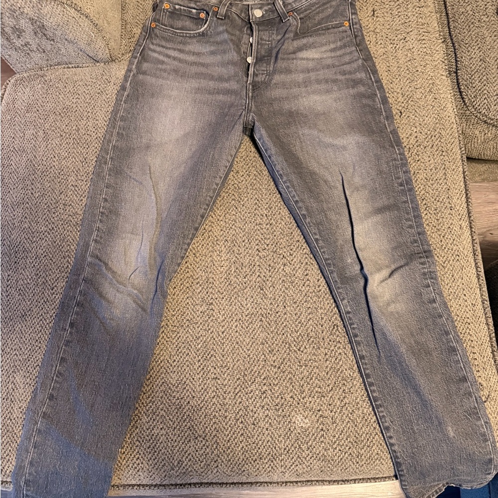Levi's 501 Gray Straight Leg Jeans